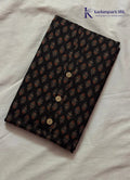 Classic Black Kalamkari Cotton Salwar Set with Rust Orange Embroidered Dupatta