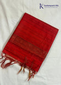 Crimson Heritage Deep Maroon & Crimson Red Floral Block Print Tussar  Silk Saree