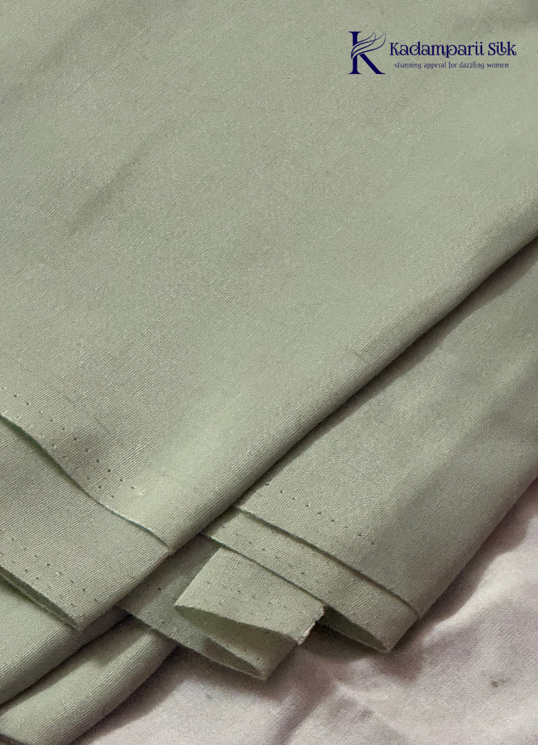 Mint Green Floral Printed Salwar Material with Elegant Striped Weave