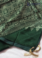 Regal Wine & Emerald Green Bandhani Print Salwar Set with Mirror Work