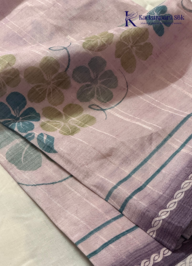 Lavender Floral Sequins Embellished Salwar Material with Elegant Border