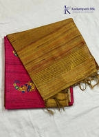 Rani Pink & Antique Gold Paisley Motif Saree