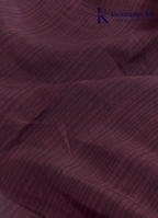 Kadamparii Silk beige semi tussar silk printed saree with wine colour pattern and matching striped border, displayed on a white background.