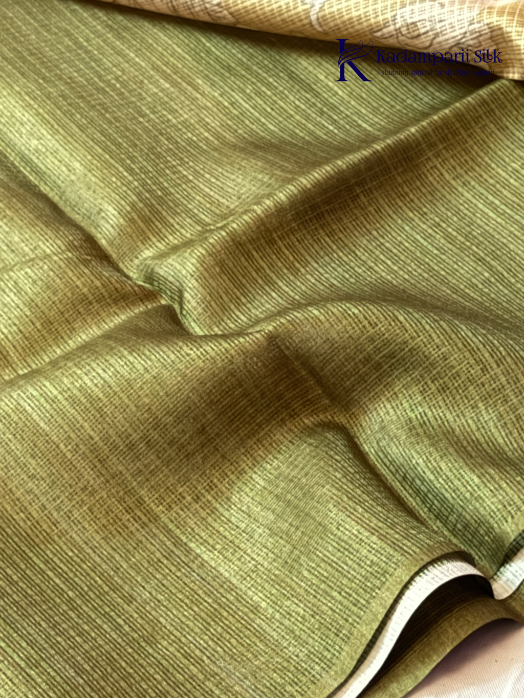 Mustard kota silk saree with floral Kalamkari print and contrast border by Kadamparii Silk.