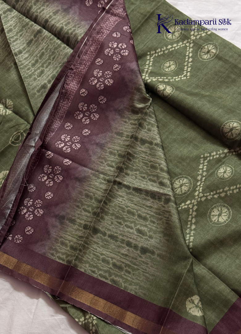 Sage Olive Green Heavy Chikankari Salwar Set with Batik Printed Dupatta