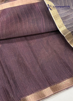 Midnight Bloom Deep Plum & Magenta Hibiscus Digital Floral Silk Saree