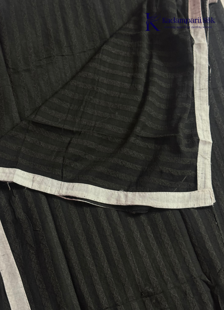 Off-White Warli Tribal Art Salwar Set with Black Striped Dupatta