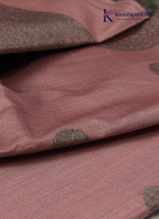 Kadamparii Silk dusty pink raw silk saree with antique zari border and subtle motif detailing, displayed on a white background.