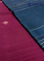 Royal Horizon Deep Plum & Midnight Blue Zari Striped Silk Saree