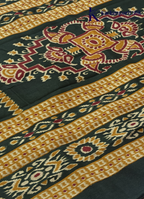 Kadamparii Silk mustard soft semi tussar silk saree with woven pattern and dark contrast border, displayed on a white background.