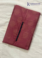Wine Embellished Salwar Material with Woven Dot Pattern & Button Detailing