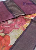 This Floral Printed Saree features a vibrant floral printed body paired with a plain striped pallu, creating a perfect balance of charm and sophistication. Lightweight, stylish, and comfortable—it's an ideal choice for every occasion.