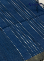 Royal Horizon Deep Plum & Midnight Blue Zari Striped Silk Saree