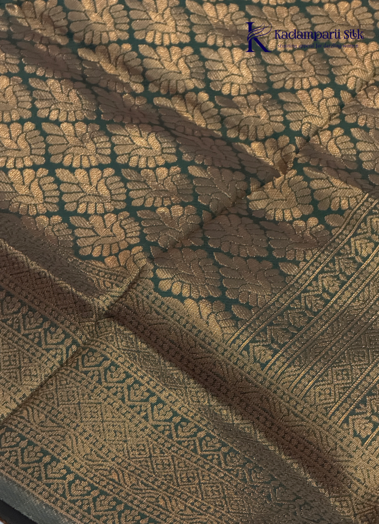 Kadamparii Silk mustard semi soft silk saree with Pochampally design and contrast woven border, displayed on a white background.