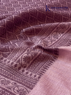 Kadamparii Silk lavender khadi cotton saree with delicate woven traditional motifs, intricate ethnic border design, soft breathable fabric, elegant minimal style, and comfortable everyday ethnic wear.