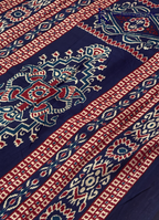 Kadamparii Silk maroon soft semi tussar silk saree with woven pattern and navy blue contrast border, displayed on a white background.