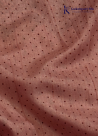 Kadamparii Silk dusty pink raw silk saree with embroidery work, subtle body motifs, and decorative border, displayed on a white background.