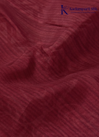 Kadamparii Silk beige semi tussar silk saree with maroon printed pattern and matching striped border, displayed on a white background.