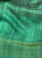 Soft Tussar Silk Saree with Contrast Pink Body & Traditional Ikat Border
