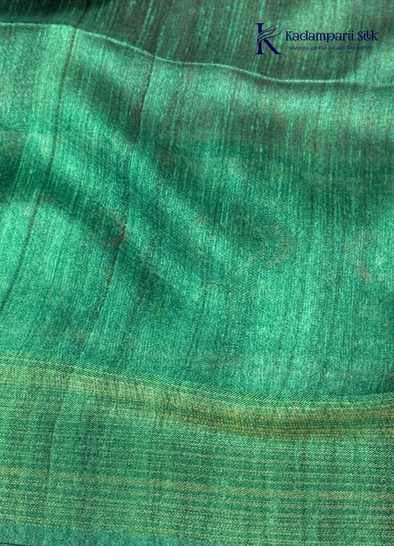 Soft Tussar Silk Saree with Contrast Pink Body & Traditional Ikat Border