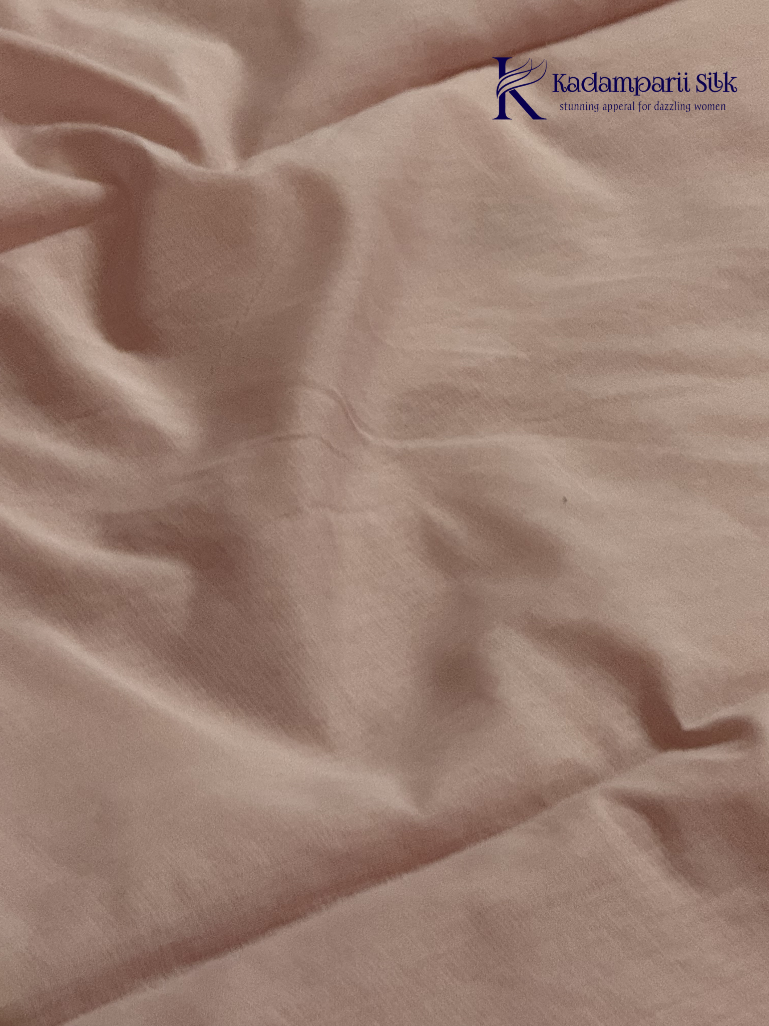 Blush pink super net saree with delicate multicolor floral embroidery, soft textured weave, lightweight sheer fabric, elegant feminine detailing, and graceful modern drape by Kadamparii Silk.