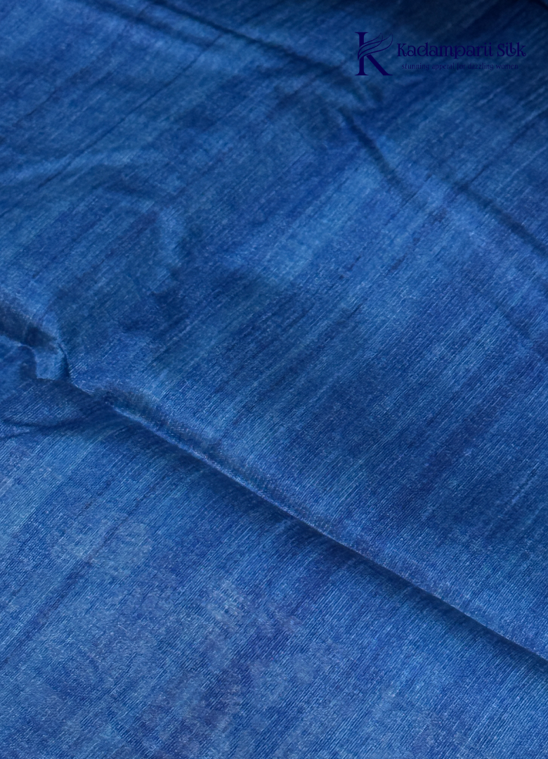 Soft Tussar Silk Saree with Plain Body & Artistic Tribal Print Border and Pallu