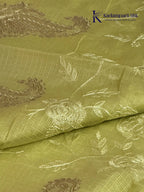 Elegant Lime Green Kota Silk Saree with Paithani Border