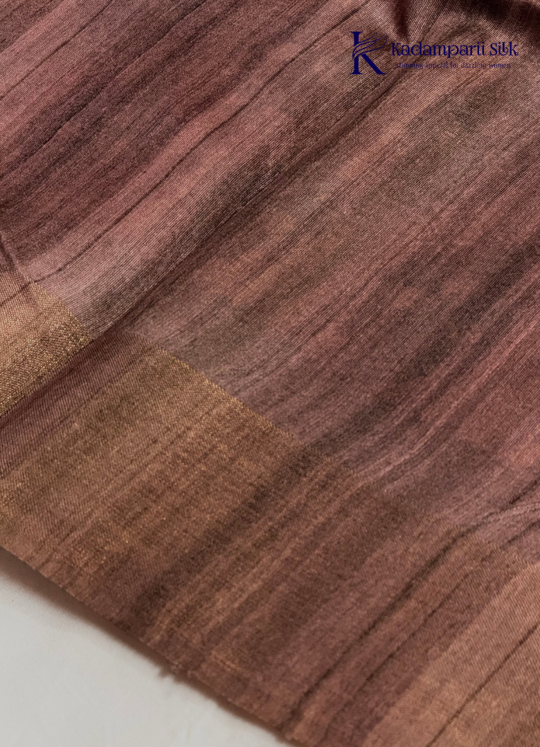 Dusky Pink & Muted Rose Striped Floral Kalamkari Saree
