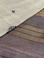 Taupe Beige & Chocolate Brown Embroidered Booti Saree