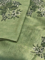 Olive Sage Green Pearl & Bead Embroidered Saree