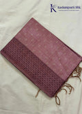 Kadamparii Silk dusty pink semi raw silk saree with butta design and floral border, displayed on a white background.