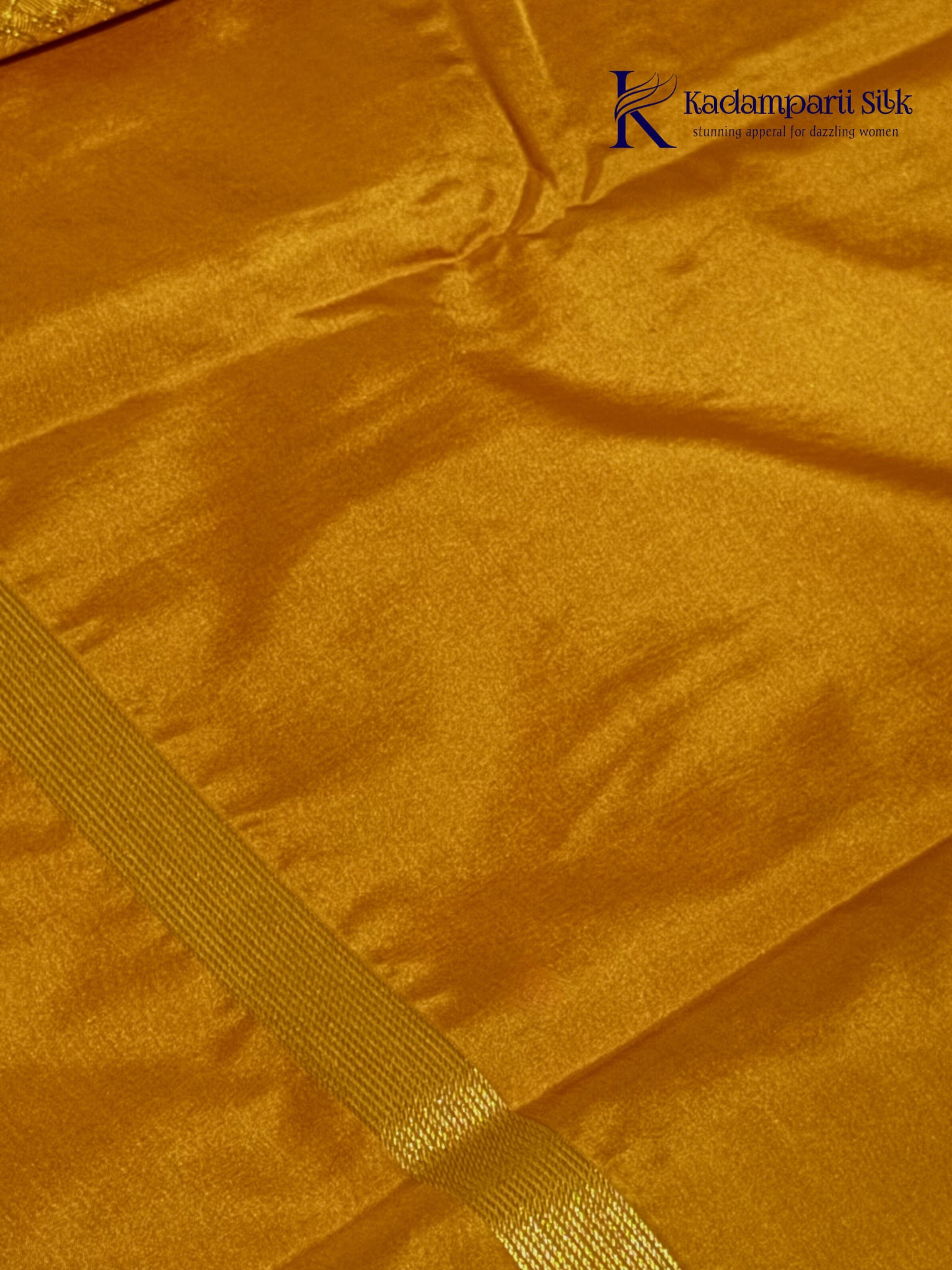 Pink art silk saree with mustard zari border and traditional gold woven motifs displayed on white background Kadamparii Silk