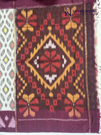 Off White Handloom Silk Cotton Pochampally Saree with Purple Pallu